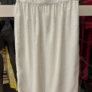 Elegant White Sequin Skirt